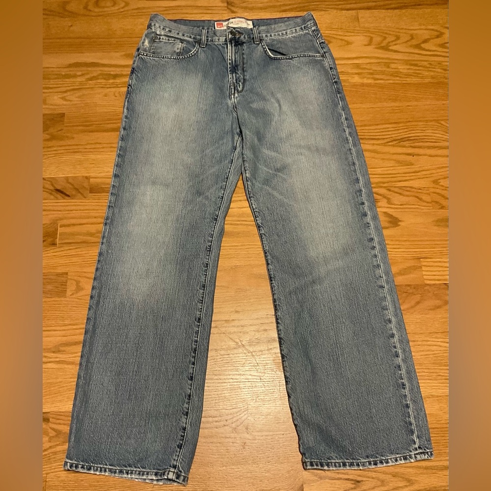 Men's Mossimo Denim Supply Co Cooper Faded Blue Jeans Denim with Distressing